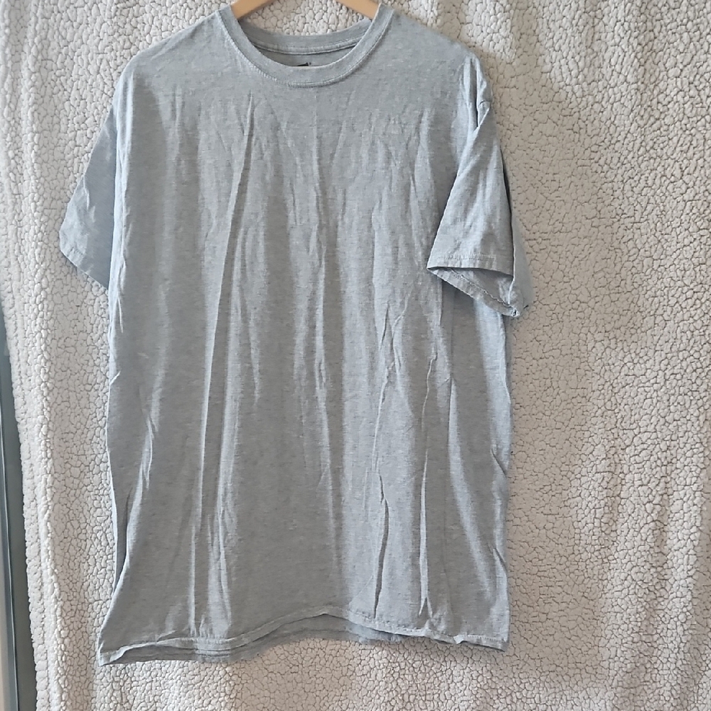 Hanes Gray Short Sleeve Tee Soft Cotton Casual